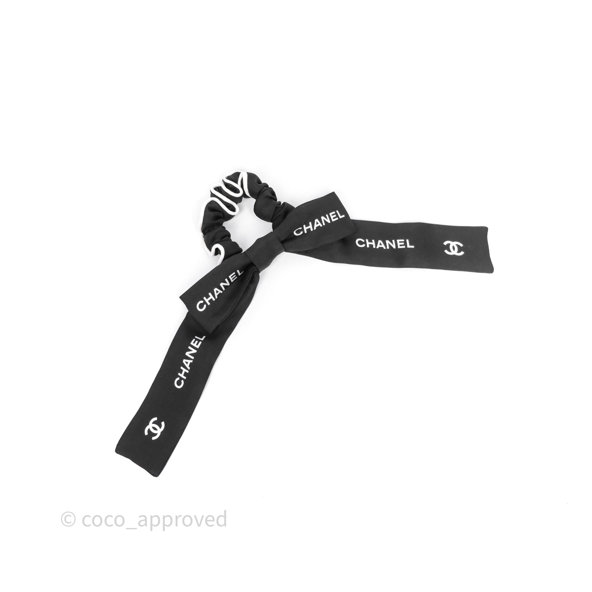 Chanel Logo Bow Silk Hair Accessory Black – Coco Approved Studio