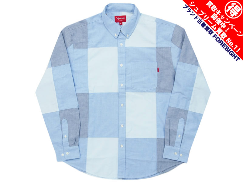 Supreme 'Patchwork Oxford Shirt'パッチワーク オックスフォード