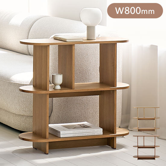 roomnhome バルトラウンドシェルフ ラック 3段 80cm ドレッサー 見せる