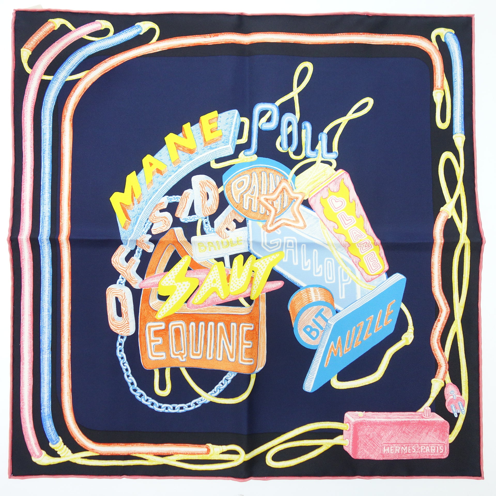 HERMES】エルメス カレ45 Chevaloscope Neon ガヴロッシュ 2023SS