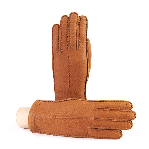 完全に手縫いされた女性用コルクペッカリーレザー手袋 - Gala Gloves
