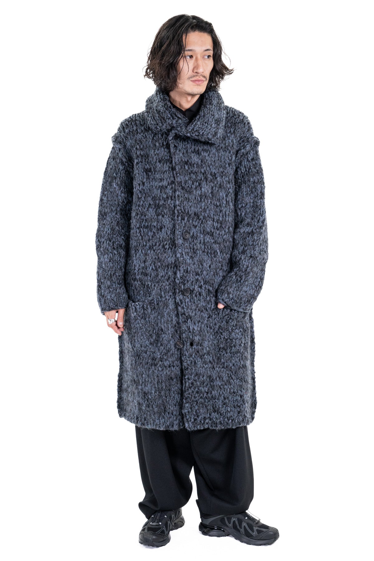 SHAWL COLLAR LONG KNIT CARDIGAN – HUES ONLINE