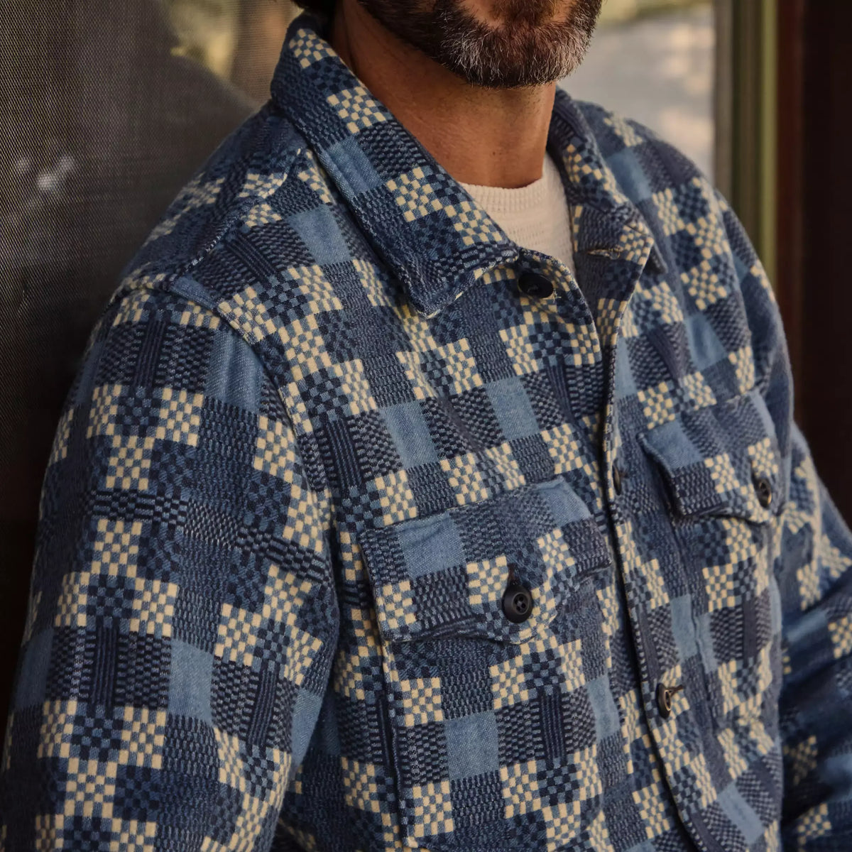 Jacquard Regiment Overshirt - Blue