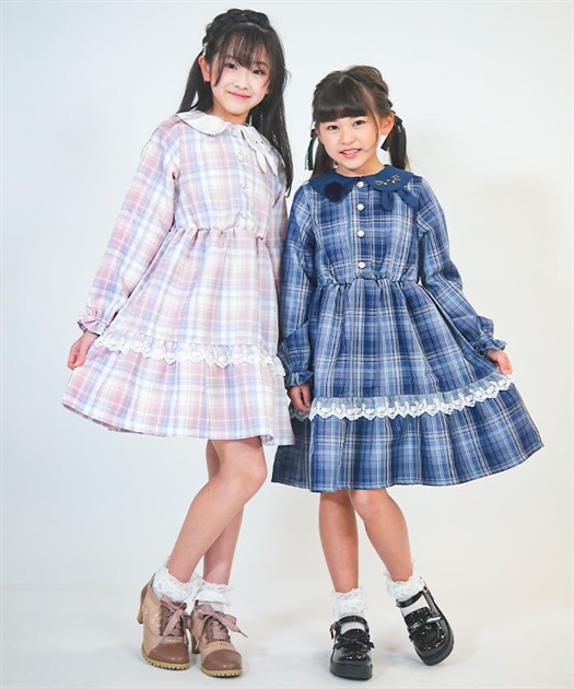うさぎ襟チェック柄ワンピース | axes femme online shop