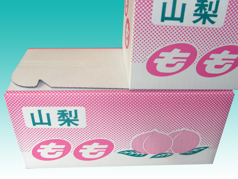 桃の箱3玉入 手さげ (シラネパック | 宝石会社様用 ビニール製品販売