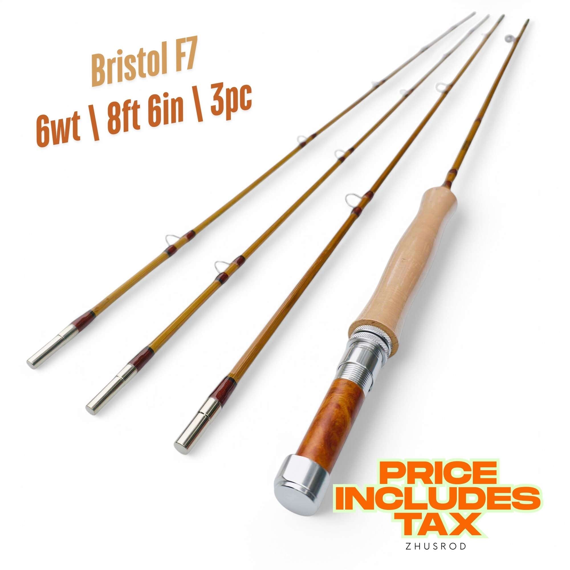 6wt | 8ft 6in | 3pc | bamboo fly rod | Bristol F7 – ZHUSROD