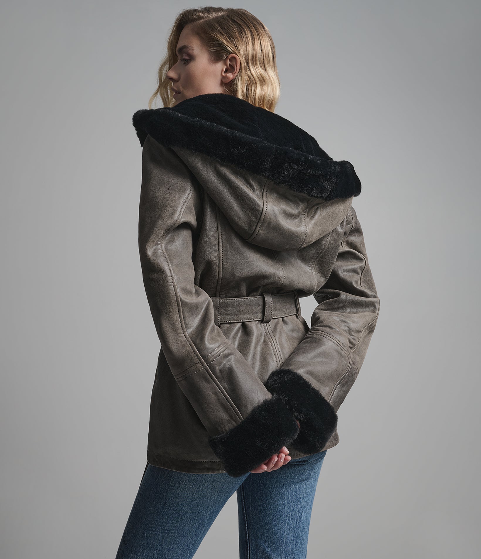 Josie Vintage Bus Stop Leather Trench Jacket | Wilsons Leather