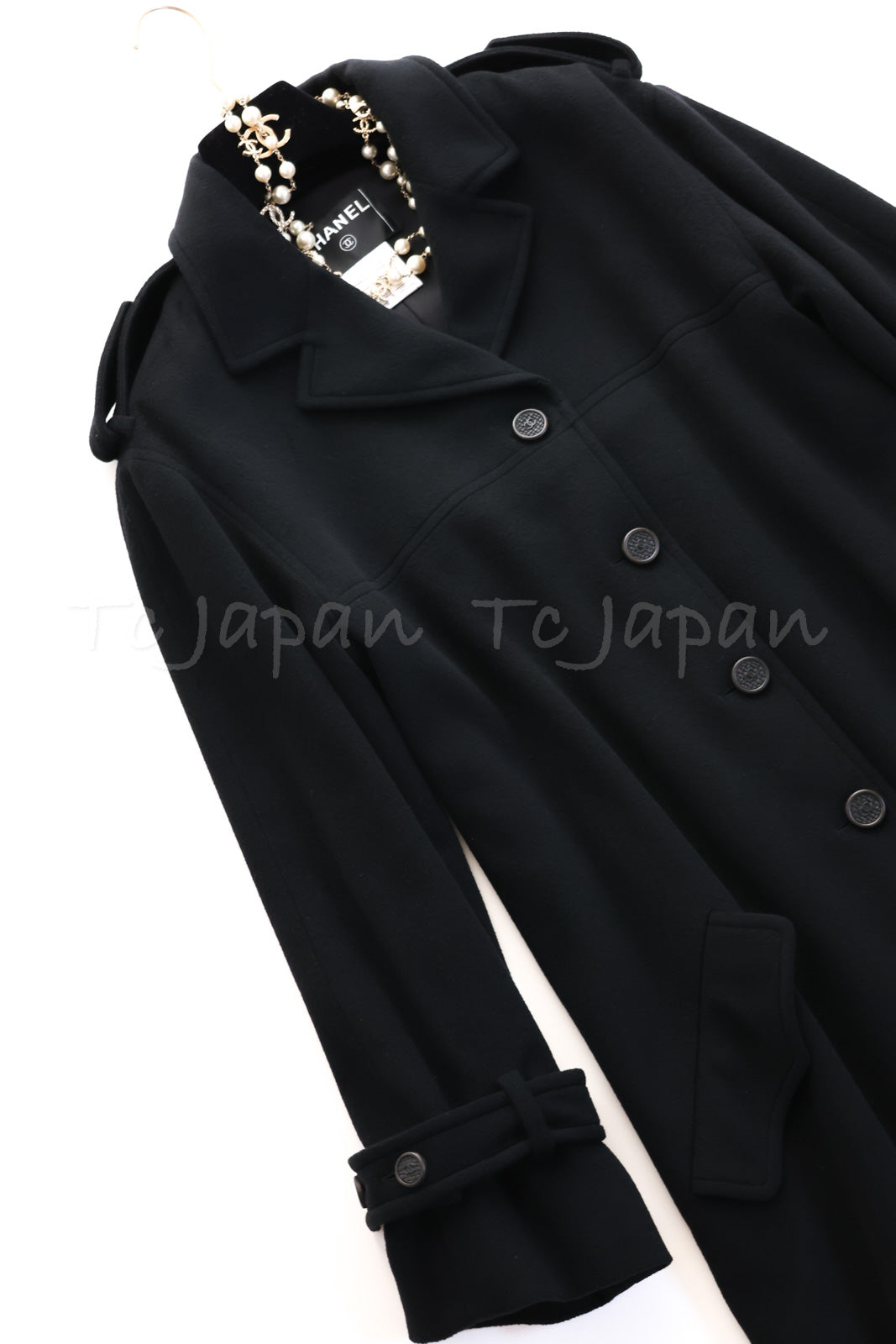 シャネル コート CHANEL ヴィンテージ ブラック カシミア ロング 05A