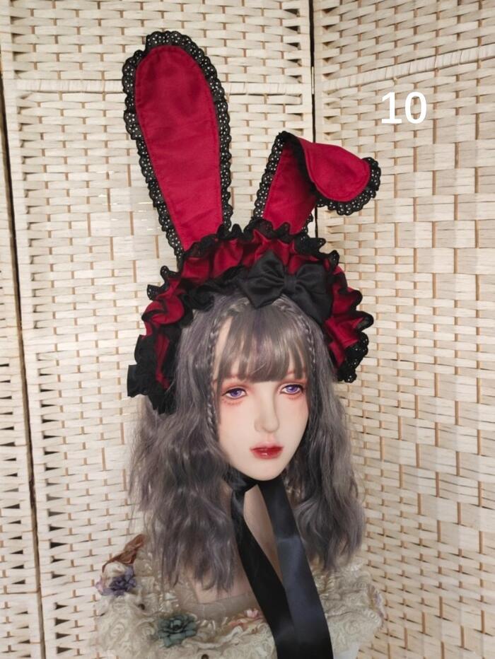 楽天市場】ロリータ うさみみ ボンネット 帽子 兎 うさぎ耳 選べる12