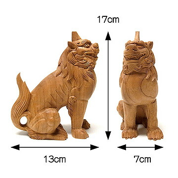 楽天市場】木彫りの狛犬(獅子狛犬) 高さ17cm 国産欅 置物 [Ryusho