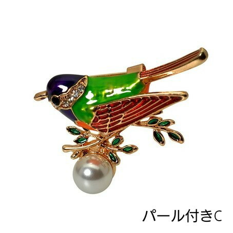 楽天市場】七宝焼き 野鳥 の ブローチ 真珠 ☆ギフト ポーチ付き