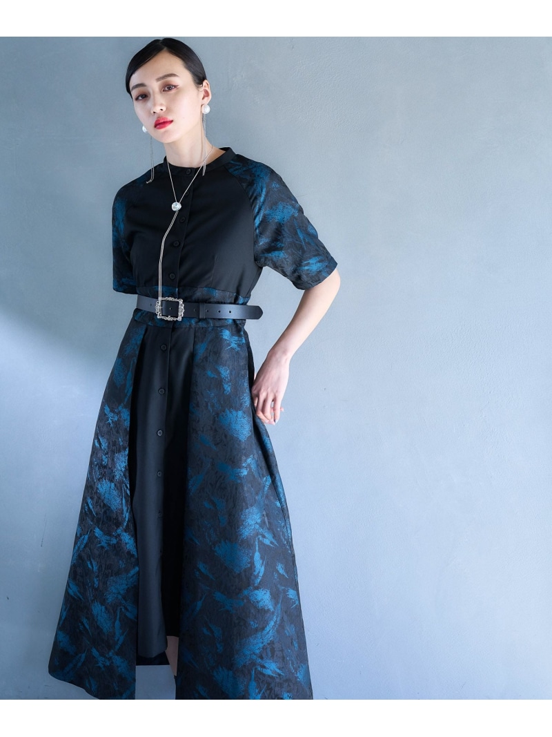 楽天市場】【SALE／21%OFF】ジャガードキリカエスタンドエリワンピース