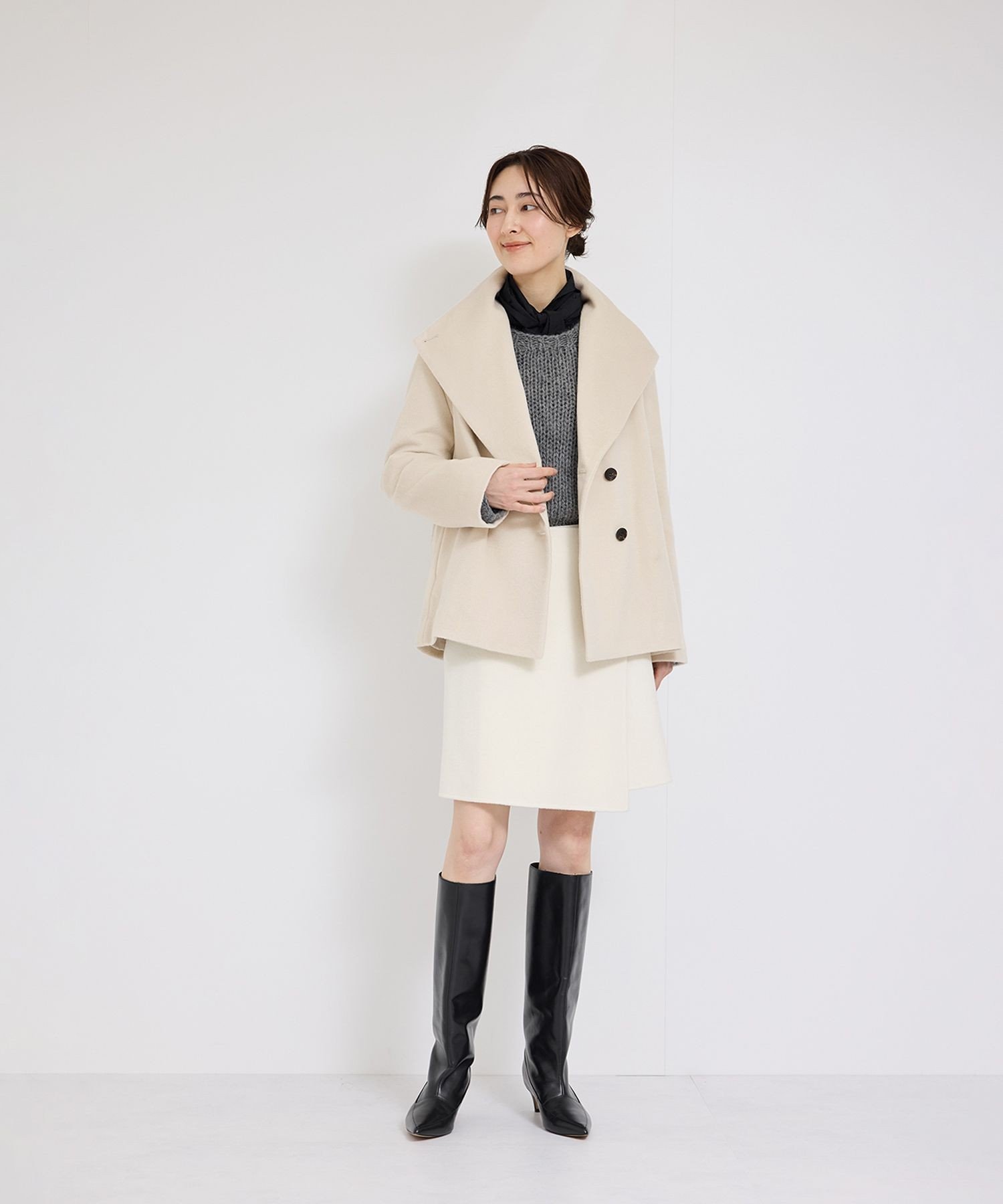 ROPE'｜【高評価】プレミアムカシミヤショートコート | Rakuten