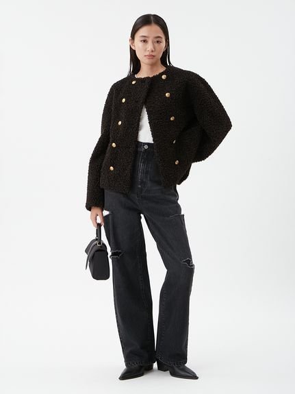 Mila Owen｜金釦カールファージャケット | Rakuten Fashion(楽天