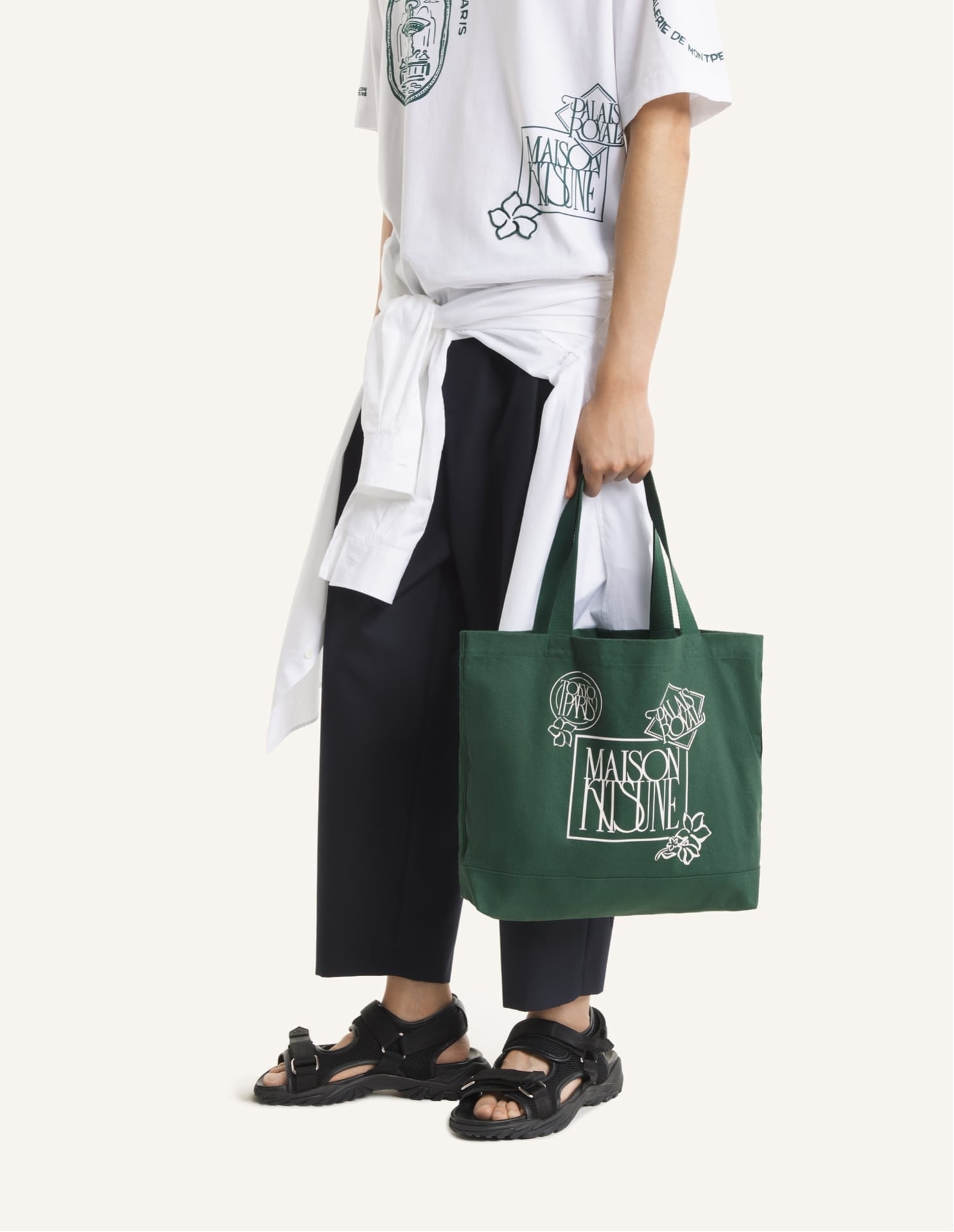 楽天市場】maison kitsune トートバッグ（カラーグリーン）の通販