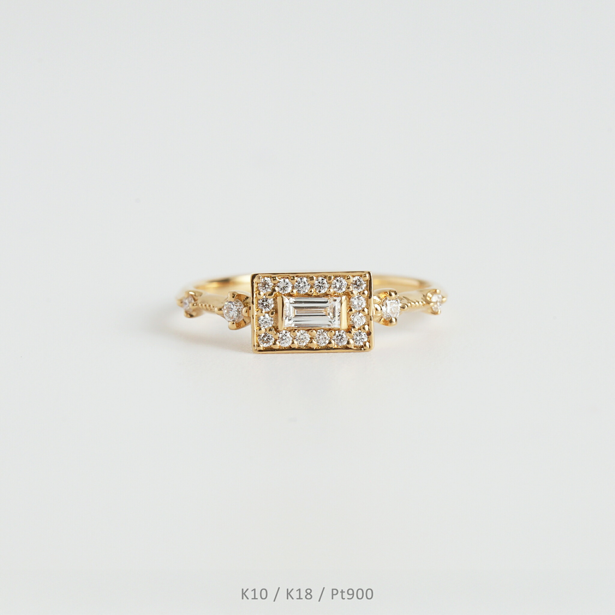 楽天市場】【Allure Ring】 K10/K18/Pt900 バゲットカット
