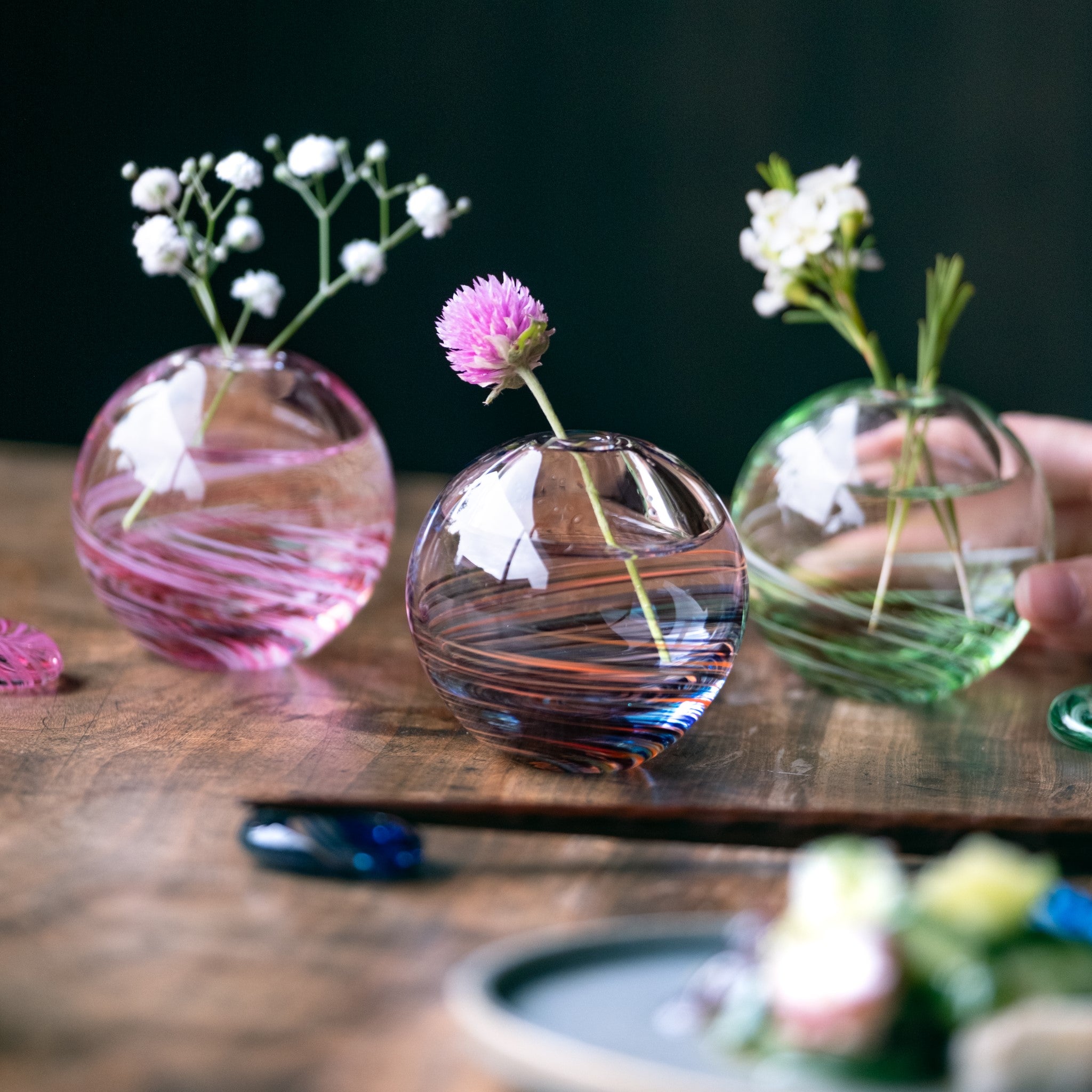 津軽びいどろ 六の色(むつのいろ) 一輪挿し 花 | おしゃれなガラス花瓶