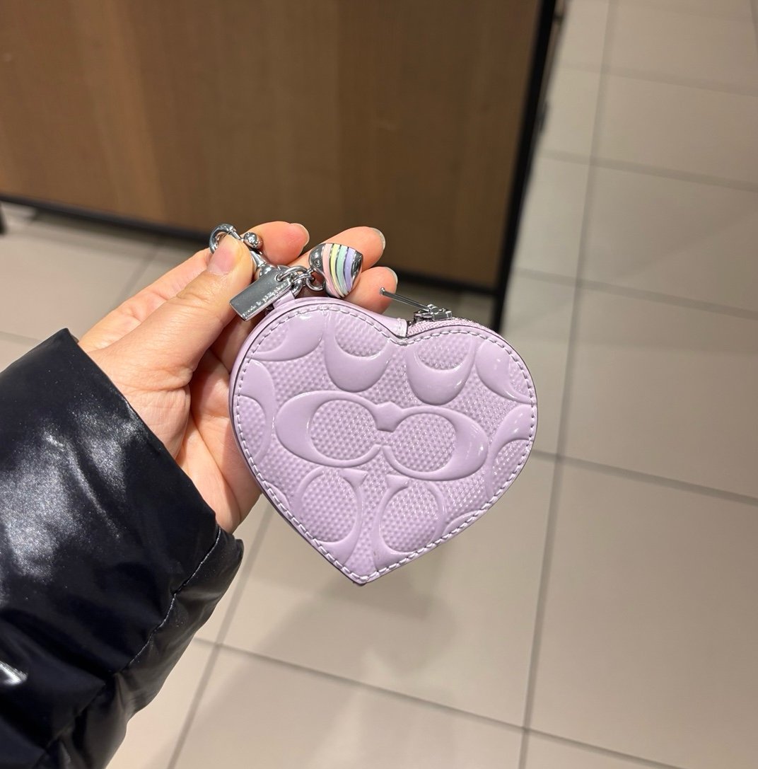 NWT Coach Heart Bag Charm With Patent | Mercari