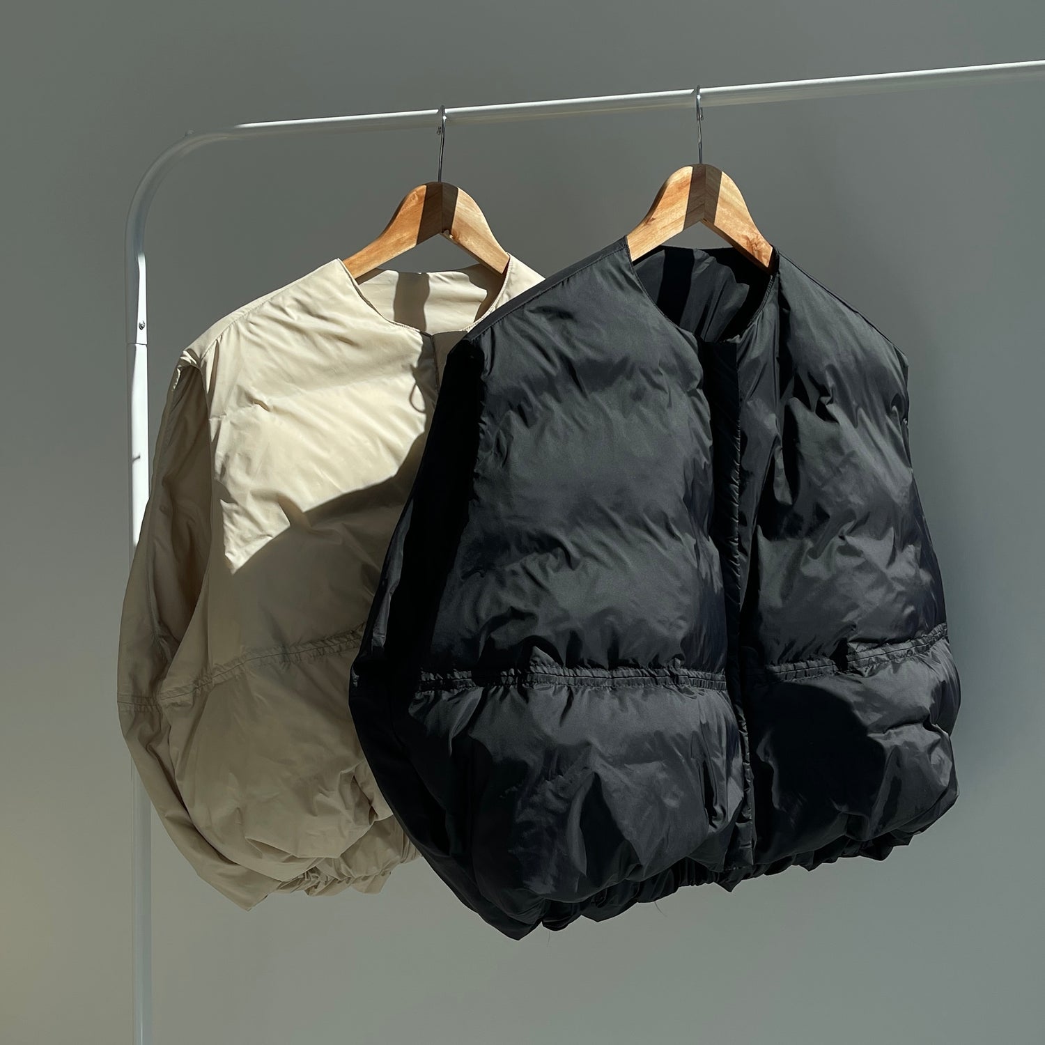 egg down vest / beige （パーフェクトシルエットダウンコート