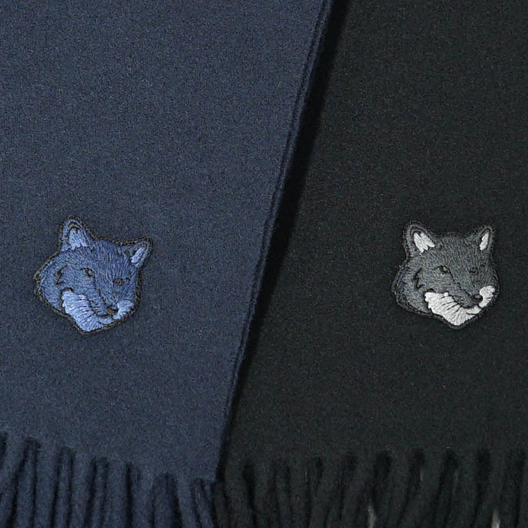 メゾンキツネ MAISON KITSUNE メンズ レディース マフラー ネイビー