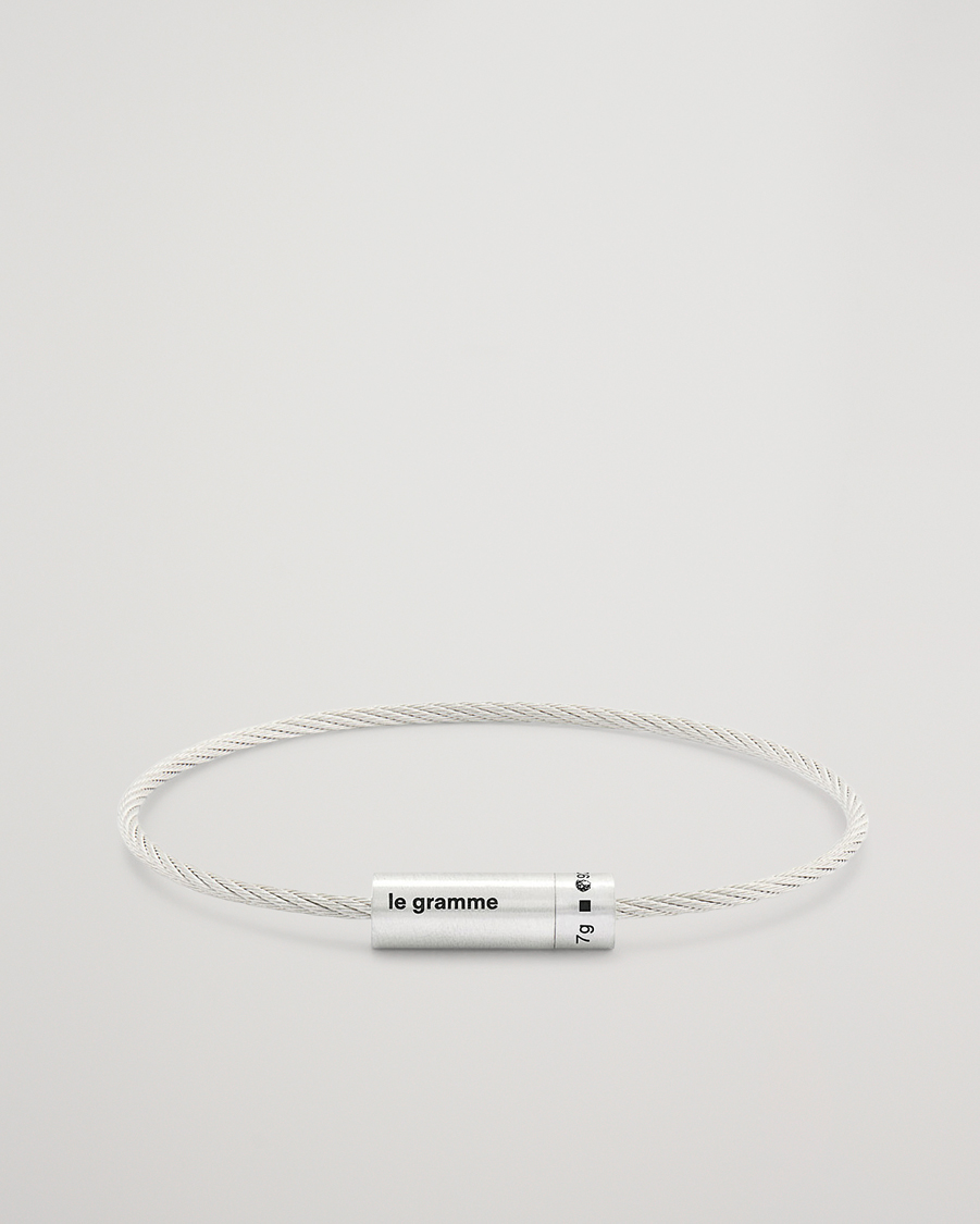 LE GRAMME Cable Bracelet Brushed Sterling Silver 7g at CareOfCarl.com