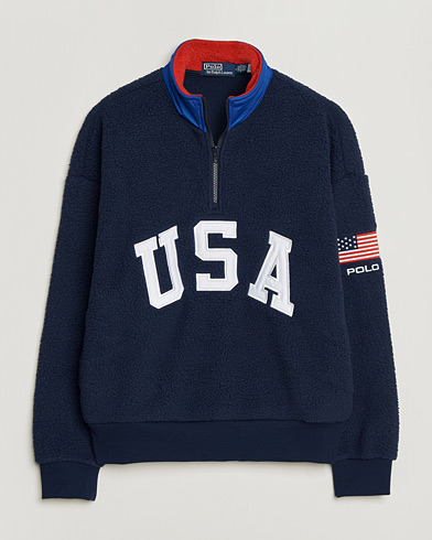 Polo Ralph Lauren Textured Half Zip Navy Heather at CareOfCarl.com