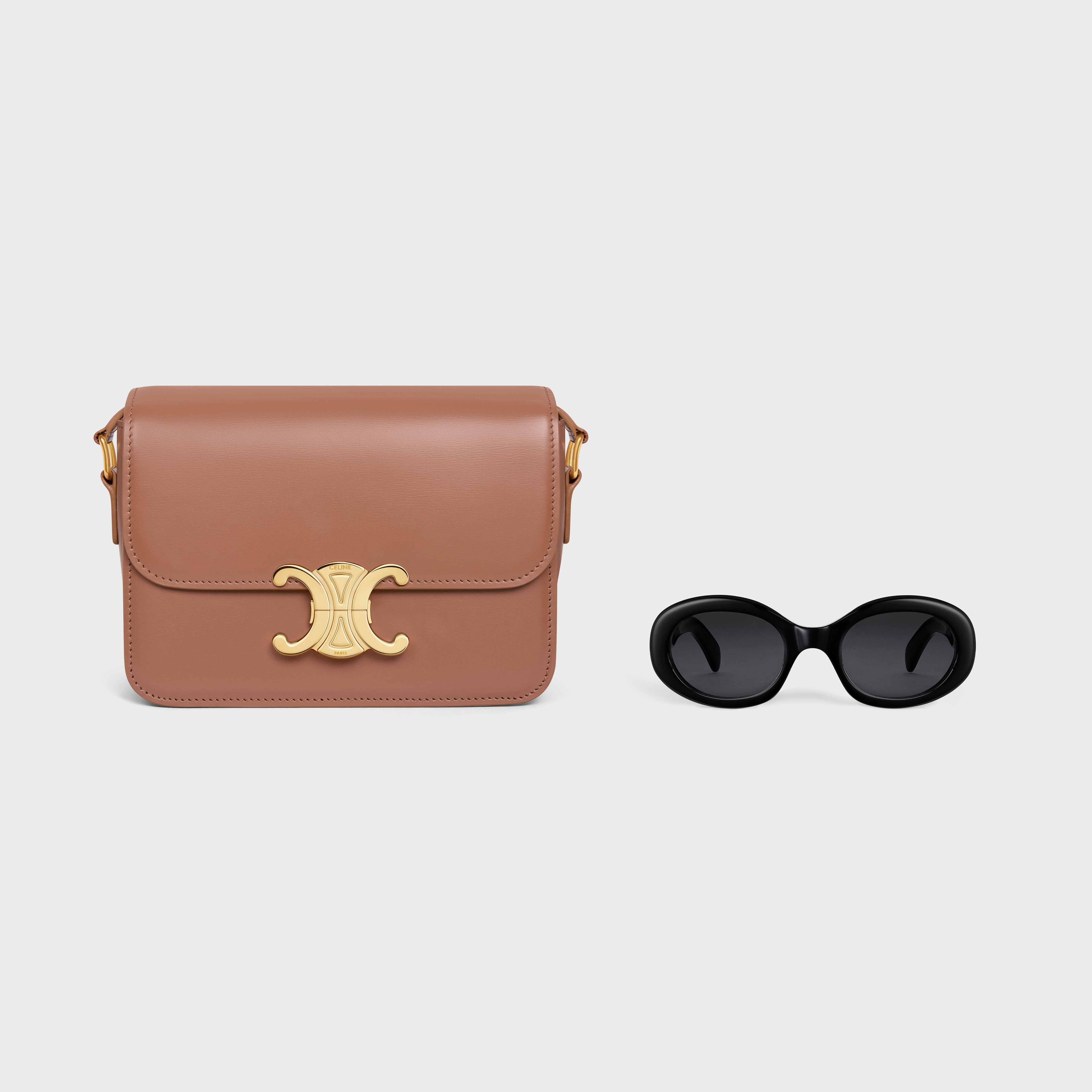 TEEN TRIOMPHE BAG IN shiny calfskin - BRONZE | CELINE