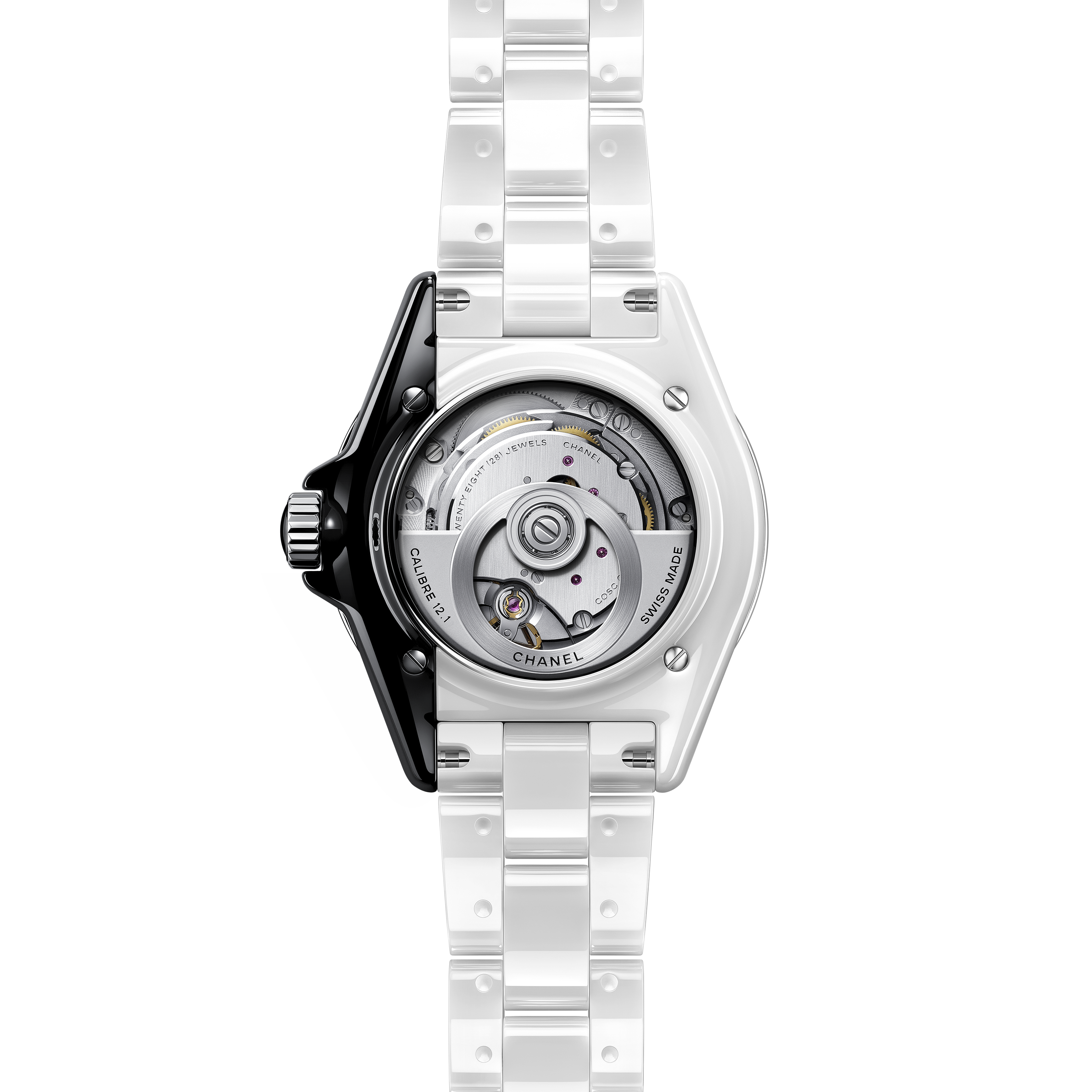 J12 Paradoxe Watch Caliber 12.1, 38 mm - White ceramic | CHANEL