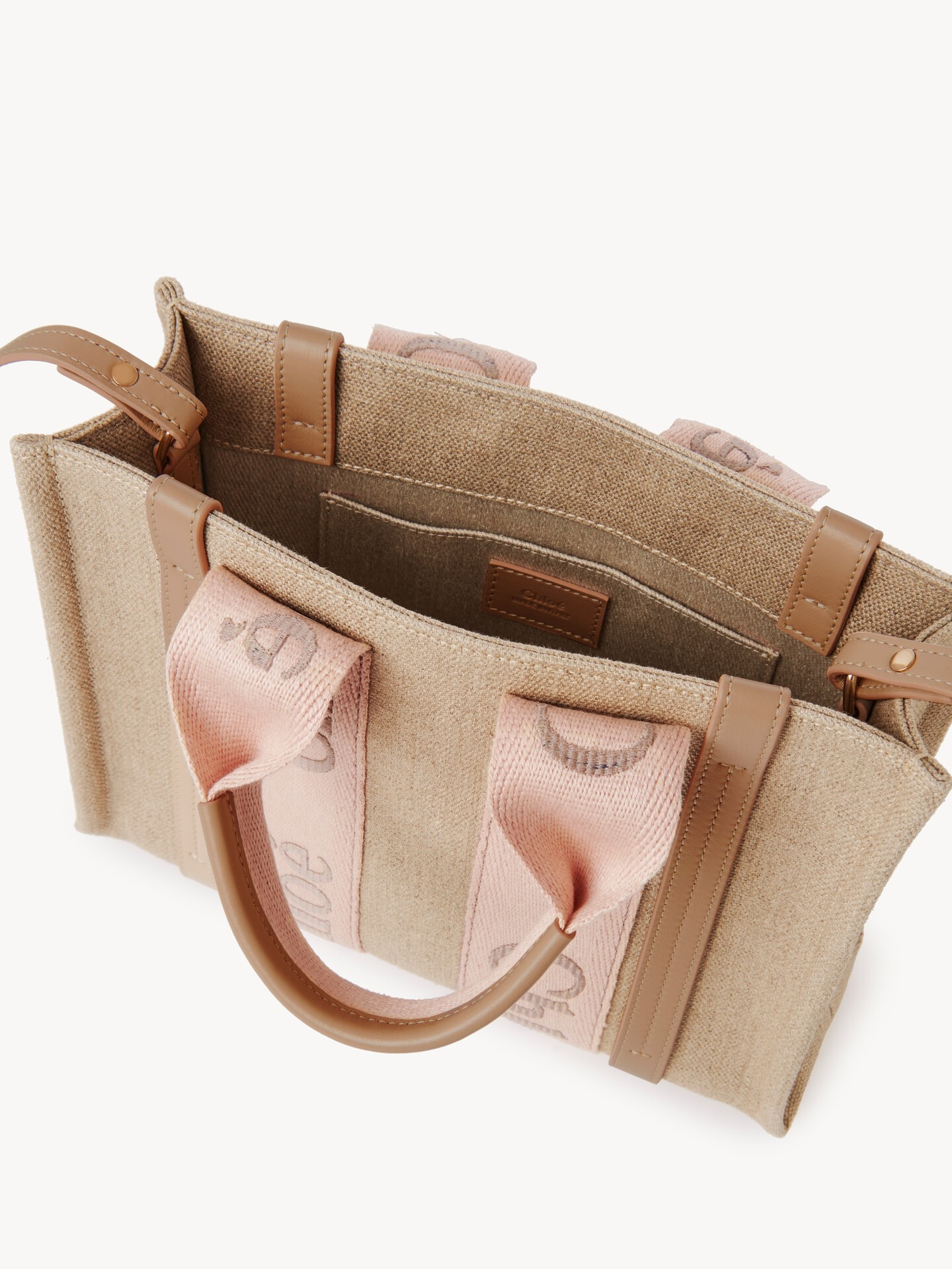 リネン製Woodyスモールトートバッグ ベージュ - Chloé