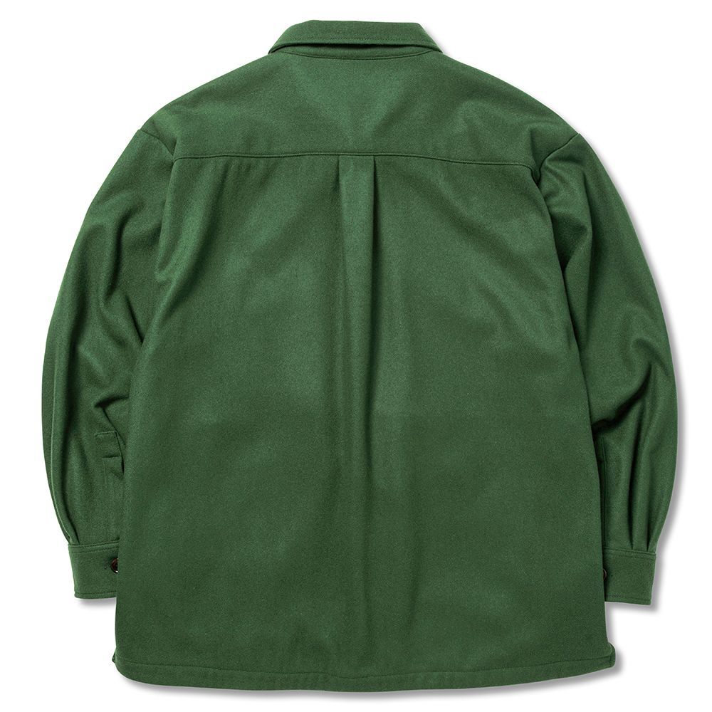 CALEE - M/S Over shilhouette shirt jacket (Green) / オーバーサイズ