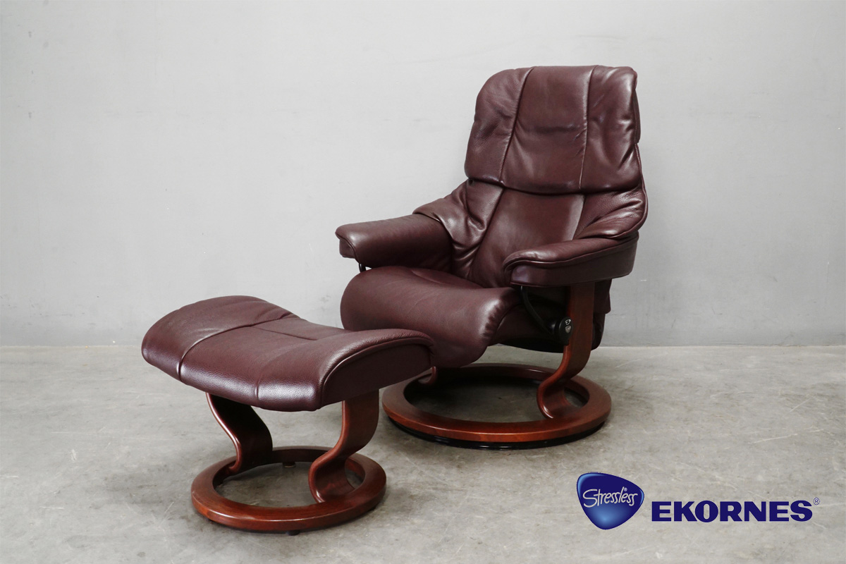 北欧EKORNESエコーネス□ストレスレスチェア+オットマン買取専門