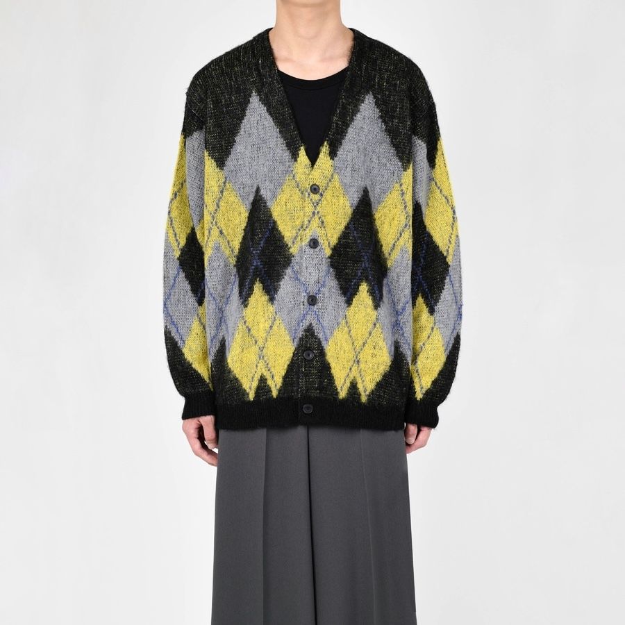 LAD MUSICIAN - 【残り一点】M/Shaggy Argyle Knit Cardigan | ACRMTSM