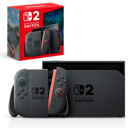 Nintendo Switch 2 Console with Light Blue and Red Joy-Con 2