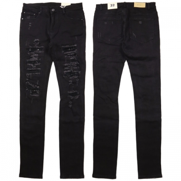 X165 PAISLEY STRETCH DENIM デニム スキニーパンツ|mnml|ストリート