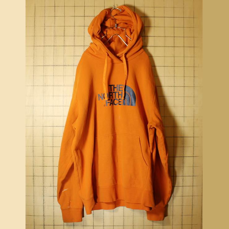 THE NORTH FACE ノースフェイス 古着 スウェットパーカー オレンジ