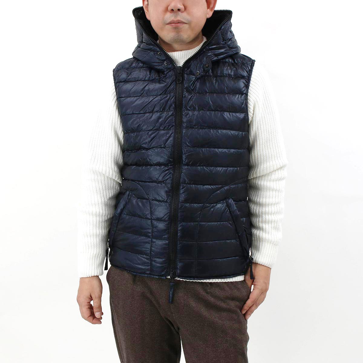 デュベティカ ダウンベスト アウター メンズ リカオン フード付き
