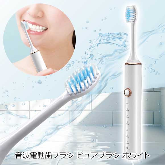 音波電動歯ブラシ ピュアブラシ ホワイト｜景品ゲットクラブ