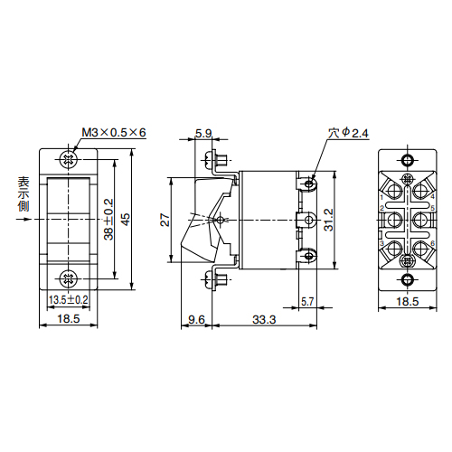 EA940DH-466｜125V/15A 2極双投/ロッカースイッチのページ -
