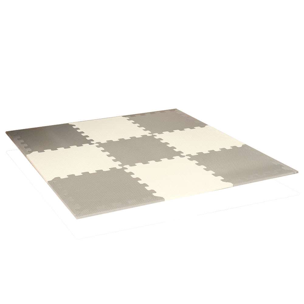 LIFELEX ジョイントマット 9枚入 ふち付 約30×30×1cm モカ