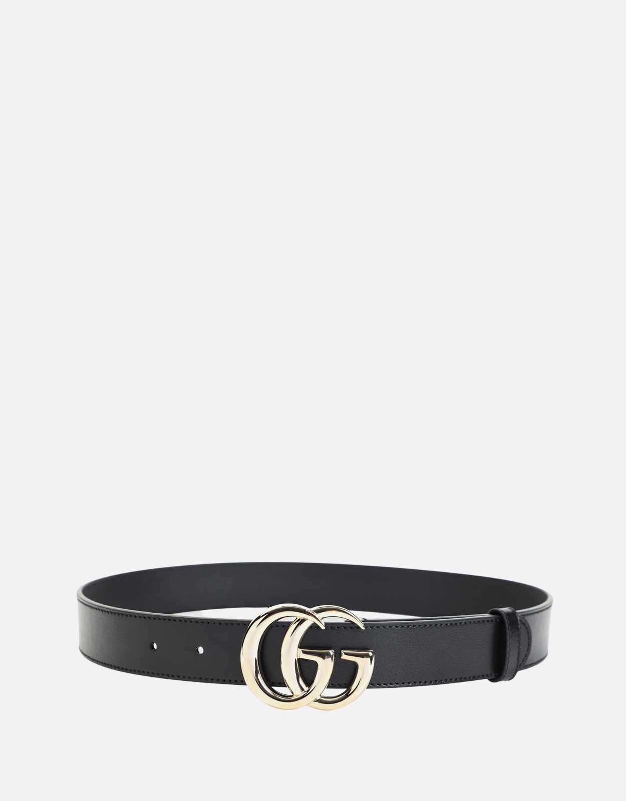 Gucci ブラックカーフレザー細ベルト (すべての新品) IFCHIC.COM