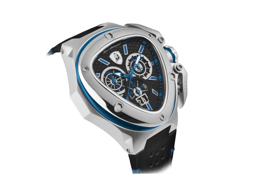Tonino Lamborghini Spyder X Blue SS Quartz Watch, 53 mm