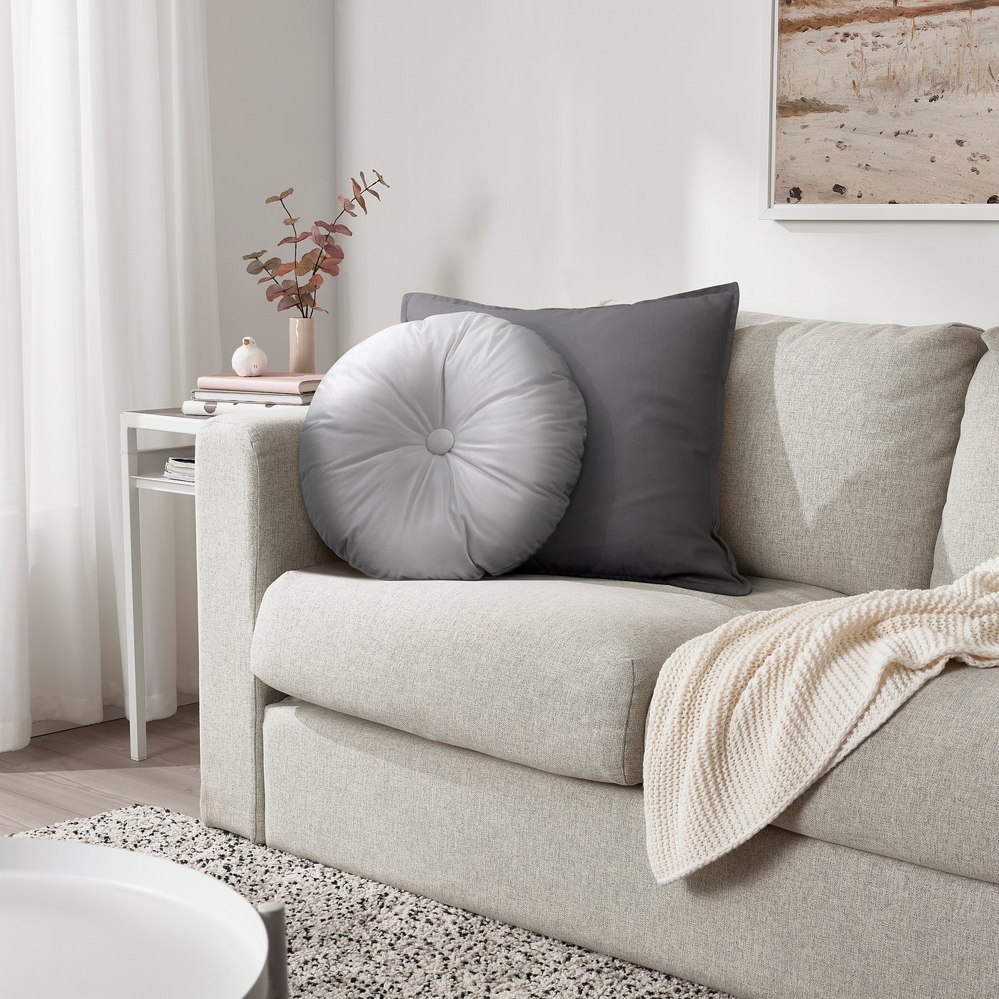 KRANSBORRE クランスボッレ クッション, ライトグレー, 40 cm - IKEA