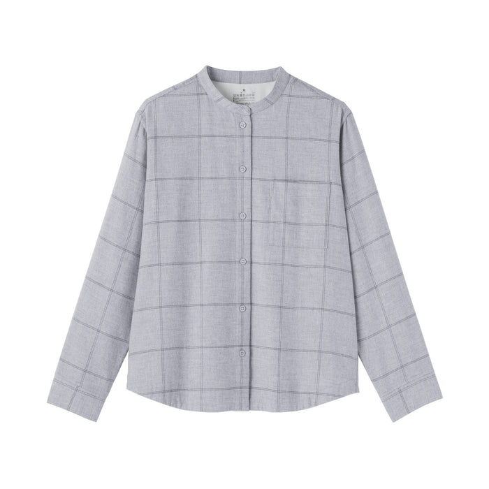 Flannel Stand Collar Shirt | Women's Fall Tops | MUJI USA
