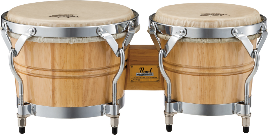Pearl White Wood Bongos w/REMO NUSKYN Headsシリーズ ボンゴBG-209WR