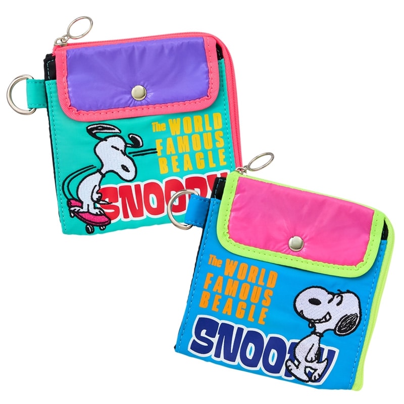 スヌーピー PEANUTS ガジェットケース Sサイズ(グリーン／パープル