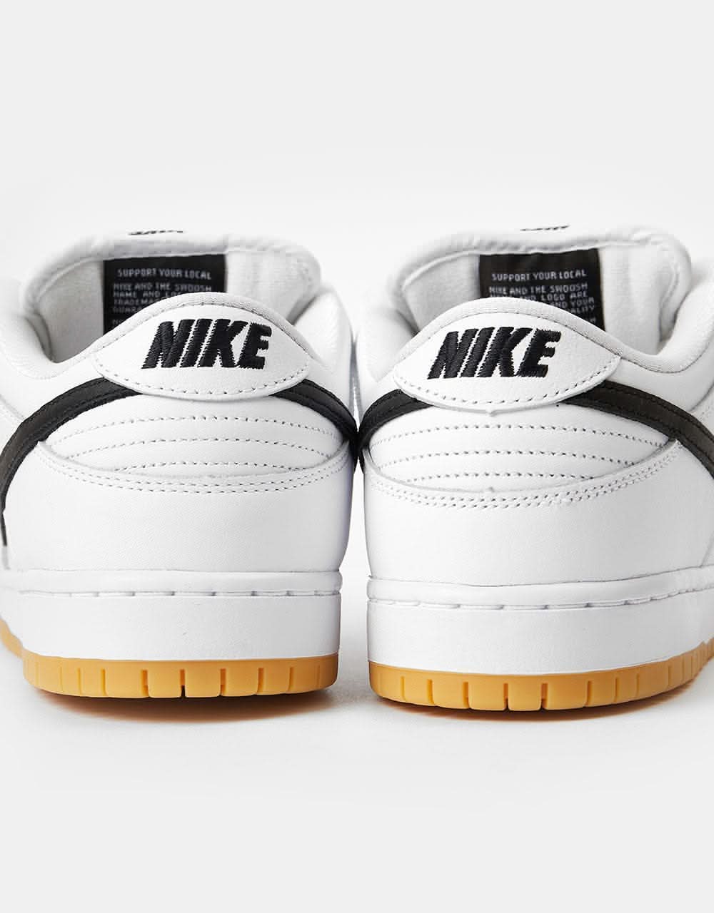 Nike SB Dunk Low Pro Premium Skate Shoes - White/Black-White-Gum