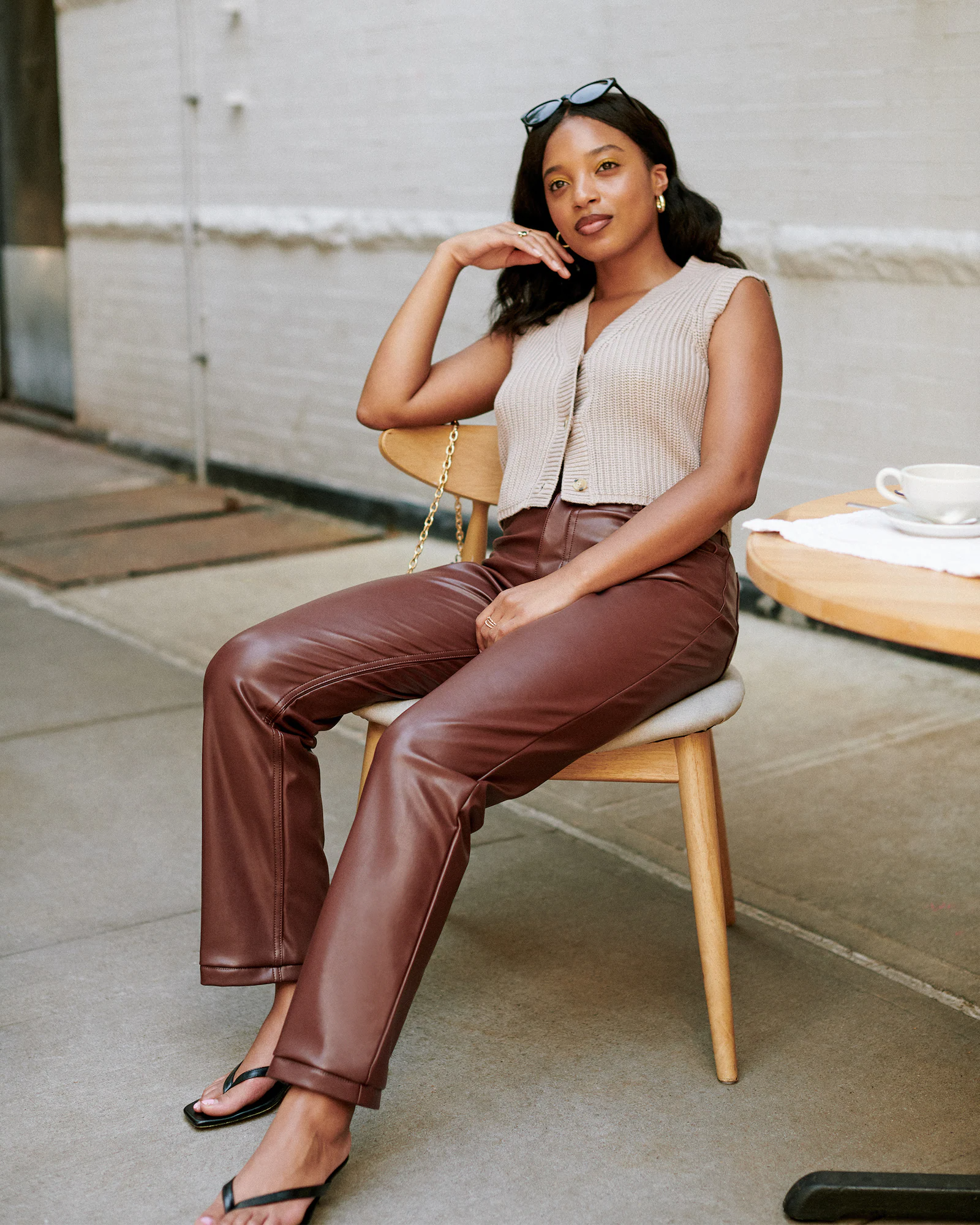 Abercrombie and Fitch + Vegan Leather 90s Straight Pants