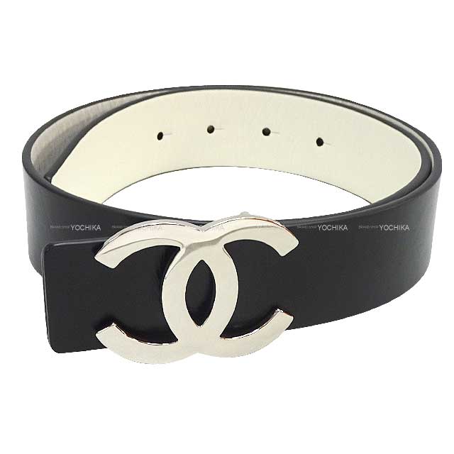 CHANEL シャネル ベルト ココマーク バイカラー リバーシブル #70 黒