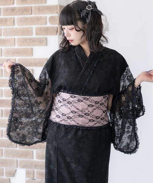DearMyLove 浴衣 フリル総レースデザイン帯 レディース : ZOZOTOWN