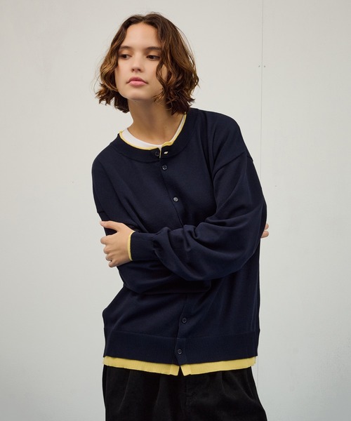 WETTEMPT カーディガン CREW NECK LAYERED CARDIGAN / クルーネック